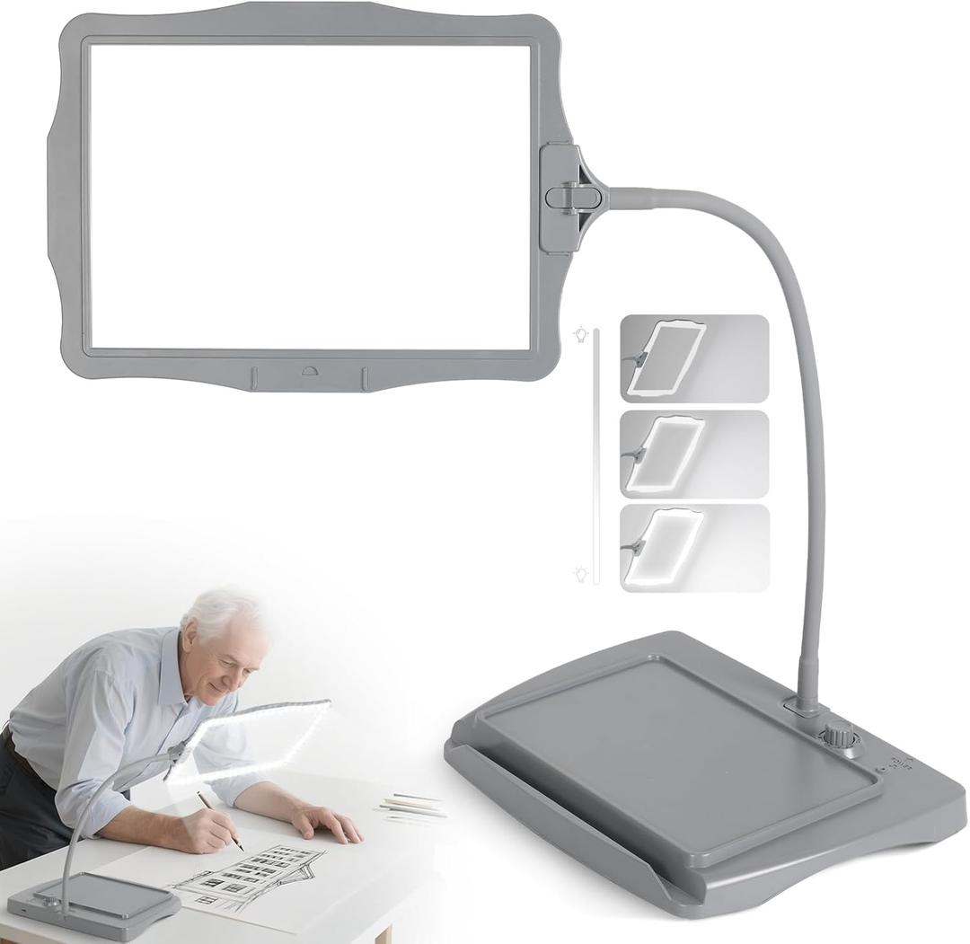 Magnifying Glass with Light and Stand Gray