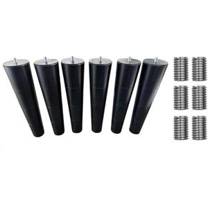 12 inch Tempurpedic Tapered Adjustable Base Legs Set of 6, M8 & M10 Threading.