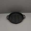 Round Cast Iron Grill Baskets for all Charcoal Smoker and Gas Grills,12 Inch Nonstick Cast Iron Grill Pan Tray Could Cooking Veggie Meat Fish -Dual Handle Grill Basket for All Outdoor Grills