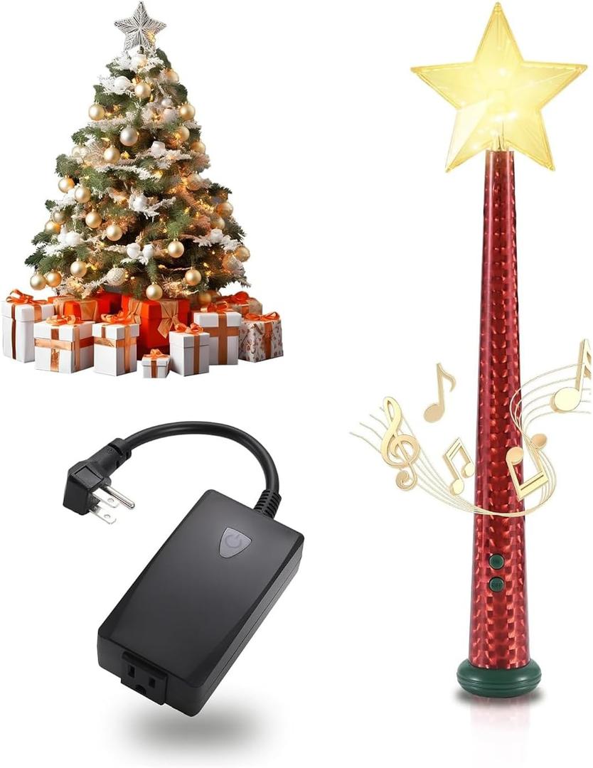 Wireless Remote Control Outlet, Christmas Magic Wand Tree Lights Remote Control with Music, Suitable for Halloween, Thanksgiving, and Christmas Parties