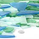 Cunhill Sea Glass for Crafts 3 Color Frosted Sea Glass Bulk Cobalt Blue Light Green and Clear Pieces for Wedding Home Christmas DIY Decoration(45 oz)
