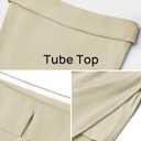 ZESICA Women's 2025 Summer Strapless Bodycon Midi Dress Off Shoulder Sleeveless Side Slit Tube Long Club Party Dresses (S)