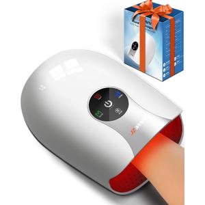 Hand Massager with Heat and Compression : Heated Full Hand Massager for Wrist Palm Fingers and Carpal Tunnel Relief & Daily Relaxation  4 Modes 6 Intensities