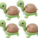 4 Pcs Inflatable Self Standing Turtle Balloons/4D Walking Animal Turtle Foil Balloon/Under The Sea Party, Mermaid Ocean Theme Birthday, Pool Beach Party Decorations