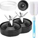 2 PACKS 7 FINS Extractor Blades Replacement Part Bottom Blade for Ninja Blender for Nutri Ninja Auto iQ BL642 NN102 BL682 BL2013 