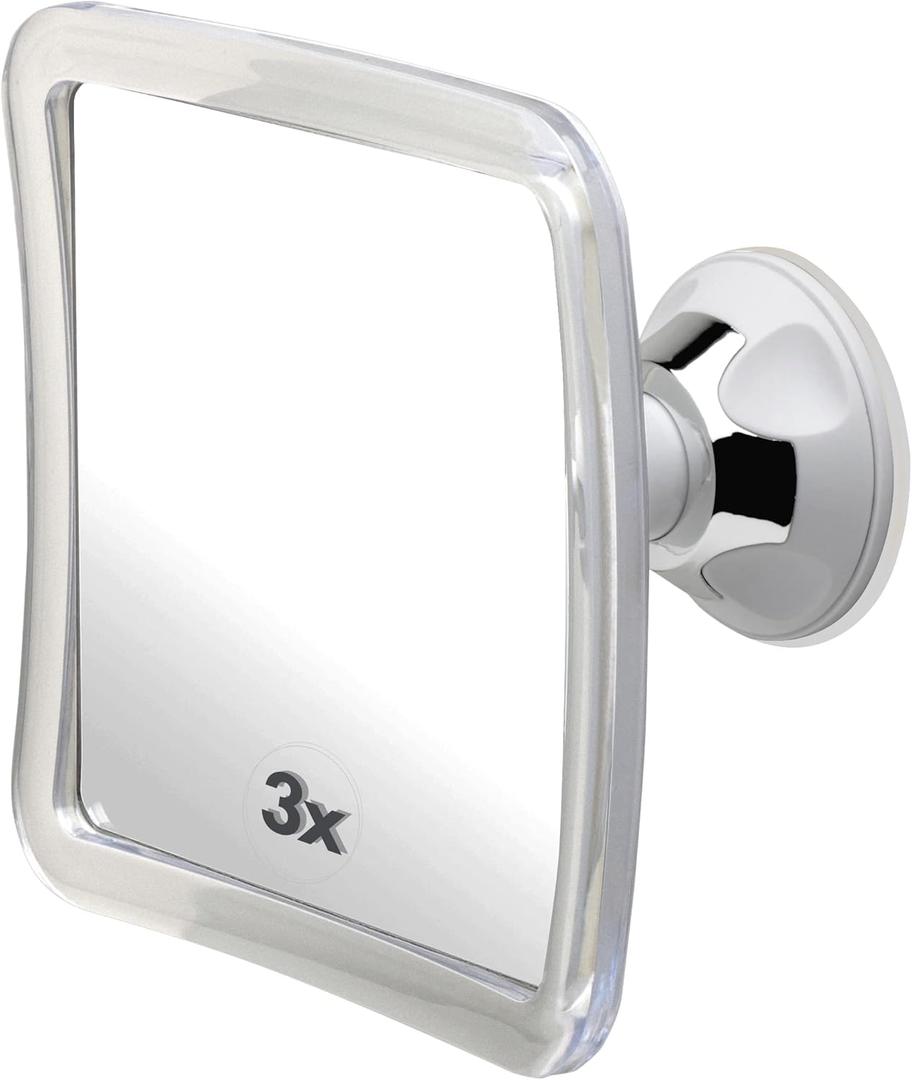 MIRRORVANA 3X Magnifying Shower Mirror for Fogless Shaving with Suction Cup, Shatterproof Surface and 360 Swivel, 6.3" x 6.3"