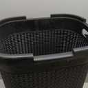 Mind Reader 60L Slim Laundry Hamper, Clothes Basket, Lid, Wicker Design, Plastic, 17.65"L x 13.75"W x 24.15"H, Black, 1 Piece