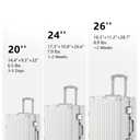 HotWay 20 Inch Aluminum Frame Carry On Luggage with Spinner Wheels, PC Hard Shell Suitcase with Cup Holder, Zipperless Luggage for Business Travel, White
