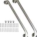 2 Pack 24 Inch Shower Grab Bar, iMomwee Satin Brushed Nickel Stainless Steel Bathroom Grab Bar Handle,Shower Balance Bar,Safety Hand Rail Support,Handicap Elderly Senior Assist Handle(1.25" Diameter)