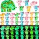 48 Pcs Mini Elephant Animals Luminous Resin Small Animal Figurines Bulk Glow in The Dark Garden Accessories Moss Landscape DIY Terrarium Ornament for Garden Dollhouse Decoration