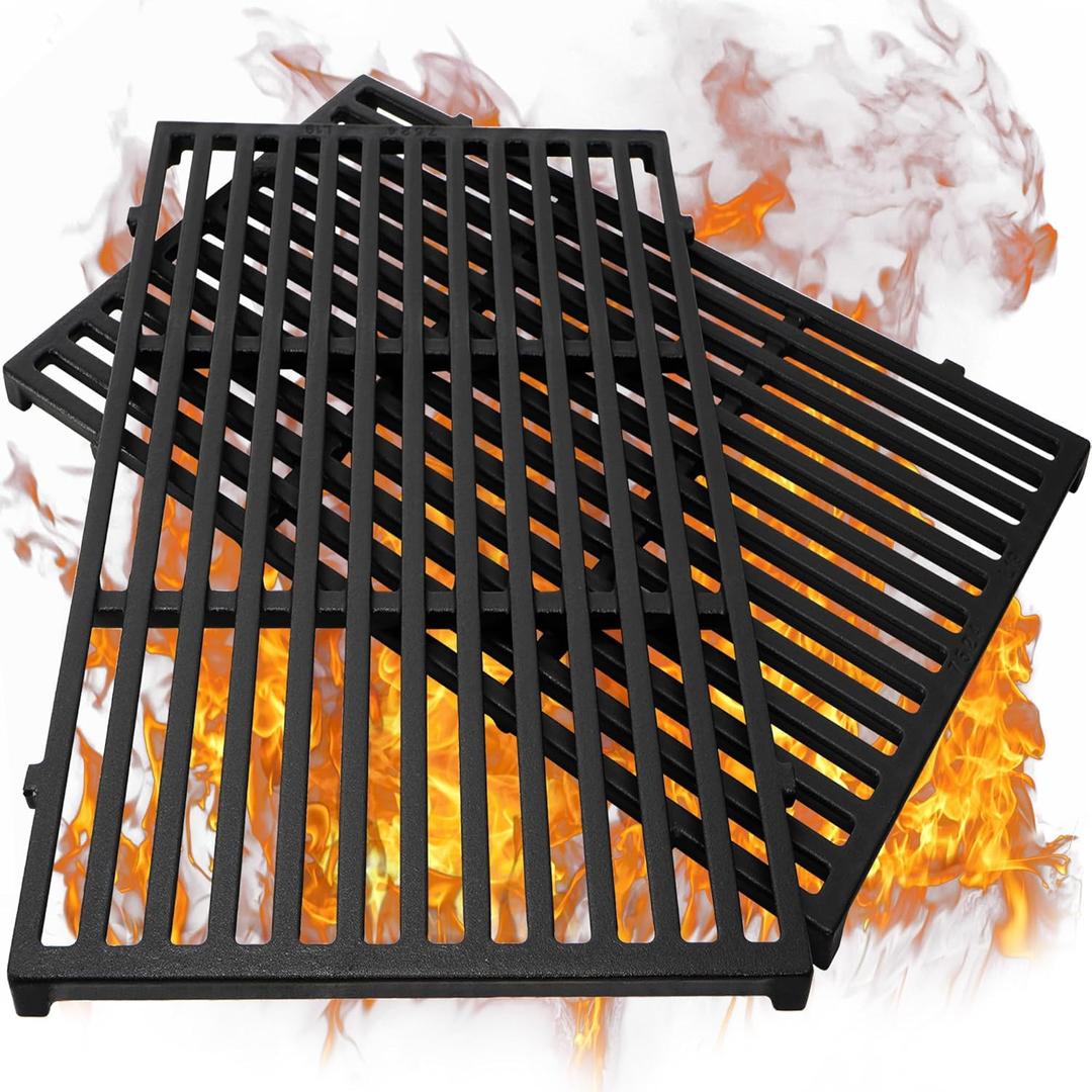 19.5 inch Grill Grates for Weber Genesis Grill Parts, Genesis 300 Series Parts E310 E320 E330 S310 S320 S330 Gas Grill Cooking Grids, Cast Iron Grill Grates Replacement for Weber 7524 7528