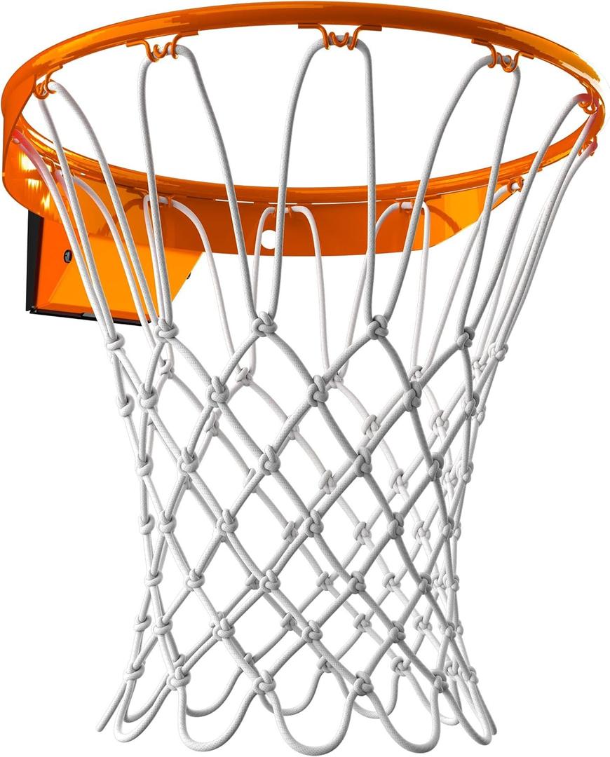 Spalding Regulation Size 18" Steel Basketball Rim with Net Included | Choose from Fixed or Breakaway | Replacement Rim for Indoor or Outdoor Hoop