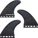 AQUBONA Single Dual Tab G3/G5/G6/G7 Half Carbon+Honeycomb Surfboard fin Tri Fin Thruster Set Surfboard fins (Fu, G3(S))