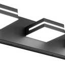 SineRise LED Modern Bathroom Vanity Light Fixtures (3-Light, 24-Inch, Dimmable), Matte Black Modern Acrylic Bathroom Wall Lighting Fixtures Over Mirror (Cool White 6000K)
