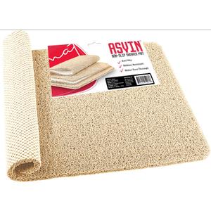 Asvin Soft Textured Bath, Shower, Tub Mat, 24x16 Inch, Phthalate Free, Non Slip Comfort Bathtub Mats with Drain, PVC Loofah Bathroom Mats for Wet Areas, Quick Drying (Beige)