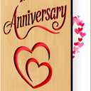 Wooden Happy Anniversary Card for Husband Wife - 1st 10th 25th 50th 5 Year 5th Wood Anniversary Wedding Gifts for Him Her - Always and Forever Cards for Boyfriend Girlfriend