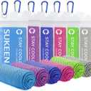 Sukeen Cooling Towel(40"x12") Sweat Towel Cold Towel for Neck&Head,Soft Breathable Chilly Towel for Yoga, Golf, Gym, Camping, Running, Workout & More Activities (Blue/Purple/Dark Blue/Pink/Green/Grey)