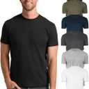 True Classic Mens T-Shirts Short Sleeve Crew Neck T Shirts for Man, Cotton Blend Plain Novelty Men's T-Shirts (L)