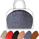 Felt Purse Organizer Insert with Zipper,Bag in Bag Shell Shaper Handbag & Tote Organizer Fits in Alma BB PM Tote(darkgary,Alma BB) (Darkgray)