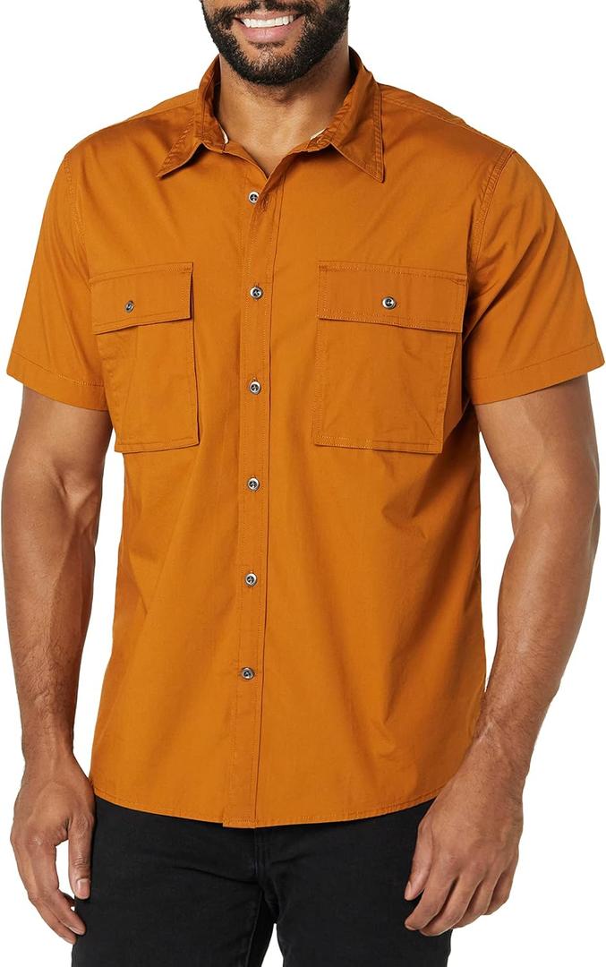 Amazon Essentials Mens Slim-Fit Short-Sleeve Two-Pocket Utility Shirt (M)
