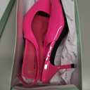 JENN ARDOR Slingback Heels for Women Low Heels Dress Shoes Kitten Pumps Dressy Heeled Sandals Wide Width Fashion Casual Shoes (Pink), Size 8.5