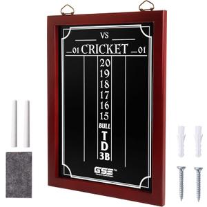 GSE Games & Sports Expert Chalk Dart Scoreboard for Dart Board Cricket & 01 Dart Games with Chalks and Chalk Wipe (Standard/Large)