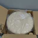 Wimarsbon Storage Ottoman, Modern Round Footrest with Soft Padded Seat, Teddy Velvet Footstool with Wood Legs, Accent Small Table or Plant Stand for Hallway, Living Room (OffWhite)