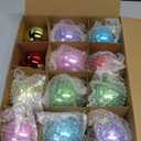 Syhood 12 Pcs 2.36 Inch Christmas Glass Ball Ornaments Shiny Multicolor Glass Christmas Tree Ornaments Hanging Colorful Ball Decoration for Trees Holiday Table Centerpiece Decor(Multicolor)