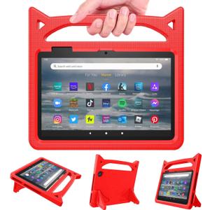 7inch Tablet Case for Kids, Lightweight Shockproof Kid-Proof Cover with Handle Stand for 7 inch Tablet Kids Case Incompatible iPad Samsung Lenove TCL Onn 7inch Tablet (Red)