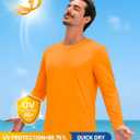 TACVASEN Men's Long Sleeve UPF 80+ Shirts Sun Protection UV SPF Shirts Rash Guard Fishing Running Quick Dry Lightweight (Orange, L)