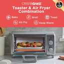 BLACK+DECKER Crisp 'N Bake Air Fry Countertop Convection Toaster Oven, Medium Capacity, 4-Slice, 5-in-1, Fits 9 Pizza, 30-Min Timer, Bake, Broil, Air Fry, Toast, Keep Warm, Stainless Steel