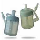 Moonkie Baby Straw cup | Silicone Toddler Sippy Cup Training Cup with Straw Lid | BPA-Free Drop-Proof Baby Cup | Led Weaning | 6 Months+, 5 oz, 2pack (A-Sage/Ether)