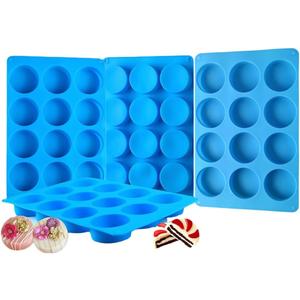 "Silicone Molds for Oreo Cookies, Candies, and More: Set of 4 Circular Non-Stick Molds with 12 Cavities. Ideal for Baking Various Snacks, Jellies, Brownies. Food-Grade, BPA-Free."