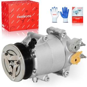 PHOBOOS A/C Compressor with Clutch Compatible with Ford Fiesta 2014-2019 L4 1.6L, Fast Cooling, Low Noise, Easy Installation, Ref. CO-9781C