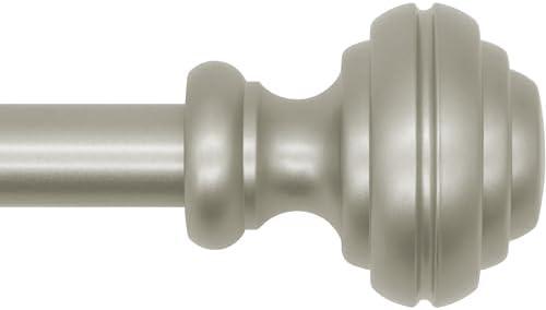 Curtain Rods for Windows 48-84 inch,3/4 inch Heavy Duty Adjustable Decorative Curtain Rods with Modern Finials,Nickel Window Curtain Rods for Bedroom, Living Room,Patio and Kitchen,Nickel