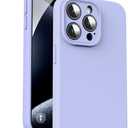 Supdeal Liquid Silicone Case for iPhone 15 Pro Max - [Camera All-Round Protection] [Soft Microfiber Lining Anti-Scratch] 4 Layer Full Covered Shockproof Gel Rubber Phone Case Cover, 6.7", Purple