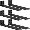 MLOQI 6 Pack Heavy Duty Shelf Brackets, L Brackets for Shelves, 5mm Thick Floating Shelf Bracket Up to 50KG Capacity (12Inch)
