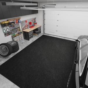 Ottomanson Non Slip Rug with Scraper Pile Durable for Indoor and Outdoor Use 6'6" x 10' Mud Mat Area Rug Carpet Dirt Trapping - Ideal for Entryway, Garage, Kitchen, Patio & High-Traffic Areas, Black