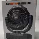 Battery Operated Fan [200H Max], 2 in 1 D-Cell Battery & USB Powered Fans, Portable Camping Fan with 4 Speeds, Light, Timer, Remote for Outdoor Tent, Travel, Picnic, Office, Bedroom - Black