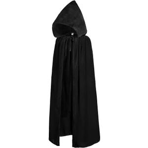 ALIZIWAY Kids Hooded Velvet Cloak Cape for Halloween Christmas Cosplay Costumes 8-16 Years 04BL