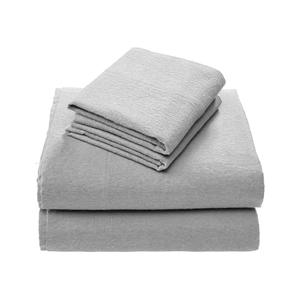 Comfort Spaces Cotton Flannel Sheets Queen Size, Ultra Soft Flannel Sheet Set with 14" Elastic Pocket , Breathable Warm Flannel Bedding, Grey Solid 4 Piece