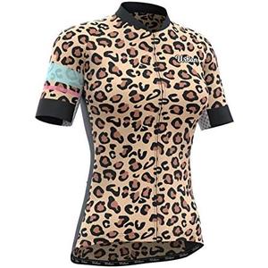 Women's Pro Series Leopard Print Cycling Short Sleeve Jersey, Bib Shorts, or Kit Bundle, 2XL