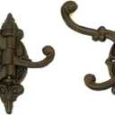 Cast Iron Swivel Wall Hook Bracket with 3 Hooks - Set of 2