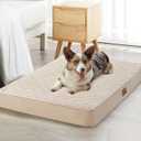 WNPETHOME Orthopedic XXL Dog Beds Large Sized Dog, Waterproof Extra Large Dogs Bed with Removable Washable Cover, Multi-Needle Quilting Dogs Crate Bed (Beige)