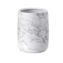 Bathroom Wastebasket - Ceramic Decorative Trash Can (Marble Look)