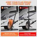 Patented 180° Adjustable Tailgate Flag Pole Kit - 10FT Portable RV Flagpole Mount with 3x5 250D US Flag & Tire Mount Base - Flag Holder for Truck, Camper, Trailer, Tailgating & Outdoor Events