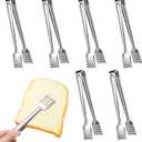 6PCS Small Tongs, Serving Tongs 7Inch Stainless Steel Kitchen Tong Small Serving Utensils Tong