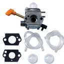 KIPA Carburetor For Homelite 308054041 UT-09520 UT-09521 UT-09523 UT-09525 26cc Blowers with Fuel Lines Primer Bulbs Mounting Gaskets