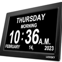 LUCKSKY Large Display Digital Calendar Day Clocks for Seniors, Accurate Time Digital Clock with Date and Day of Week, Adjustable Brightness, Loud Alarm, Easy to Use