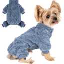 Dog Pajamas Small Sized Dog,Pajamas for Dogs, Sweater, Winter Clothes Outfits Chihuahua Yorkie Teacup Cat,Soft Cold Weather Pet Coat,Warm Fleece Puppy Pjs (XS, Blue,1 PC)